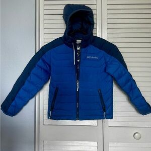 Columbia Omni-heat Blue puffer Jacket with Hood and Insulation